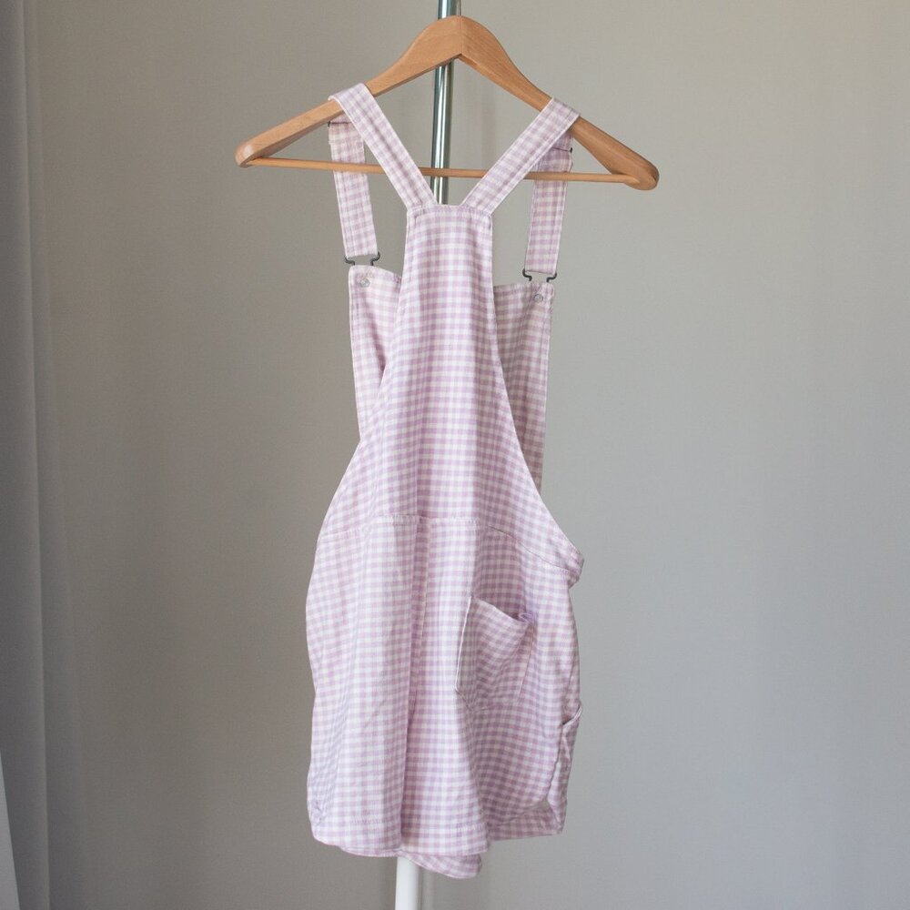 Wallflower Pink and White Gingham Romper Overalls - Picture 4 of 9